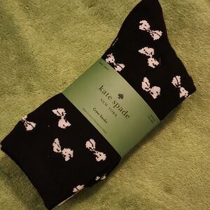 Kate Spade Crew Sock 3 Pack- White, Black And Black With White Bows NWT